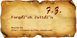 Forgách Zoltán névjegykártya