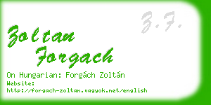 zoltan forgach business card