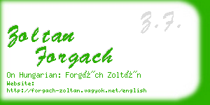 zoltan forgach business card